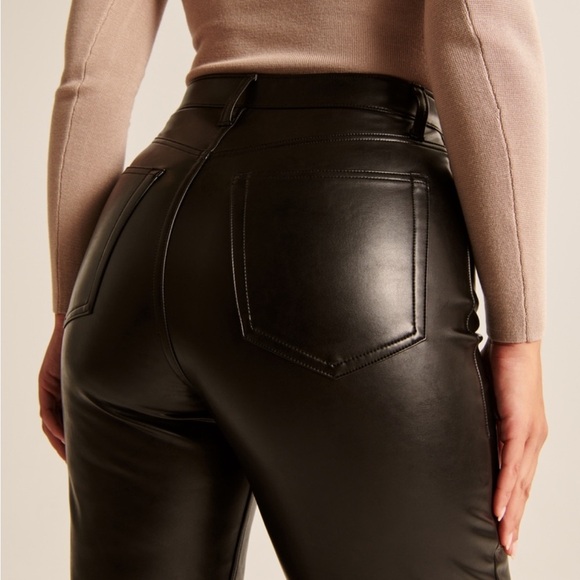 Curve Love Criss-Cross Waistband Vegan Leather 90s Straight Pant - Picture 3 of 8